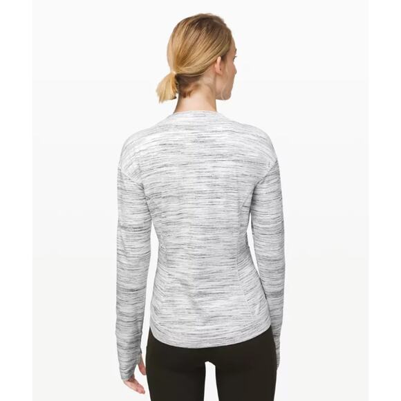 Lululemon Runderful Long Sleeve Space Dye Camo White Silver Spoon Size Small - Picture 2 of 8